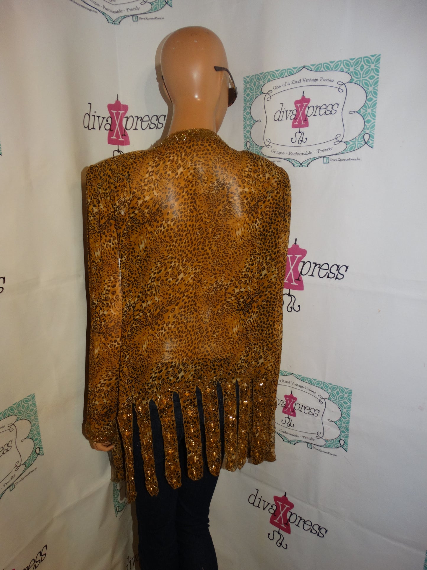 Vintage Krishma Sheer Leopard Shingle Throw Size L