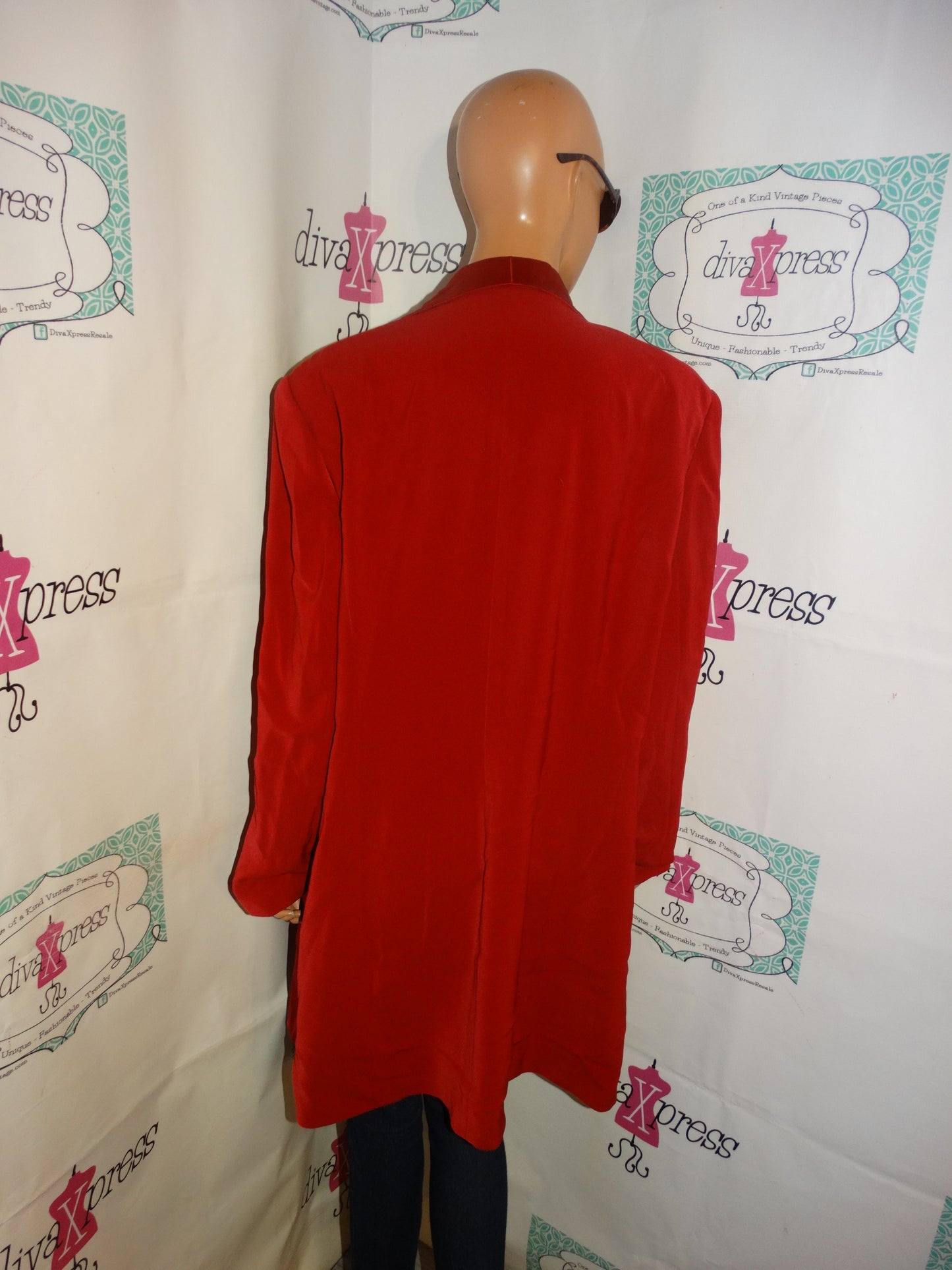 Vintage Psalm CIV Burgundy Beaded Over Sized Blazer Size 2x