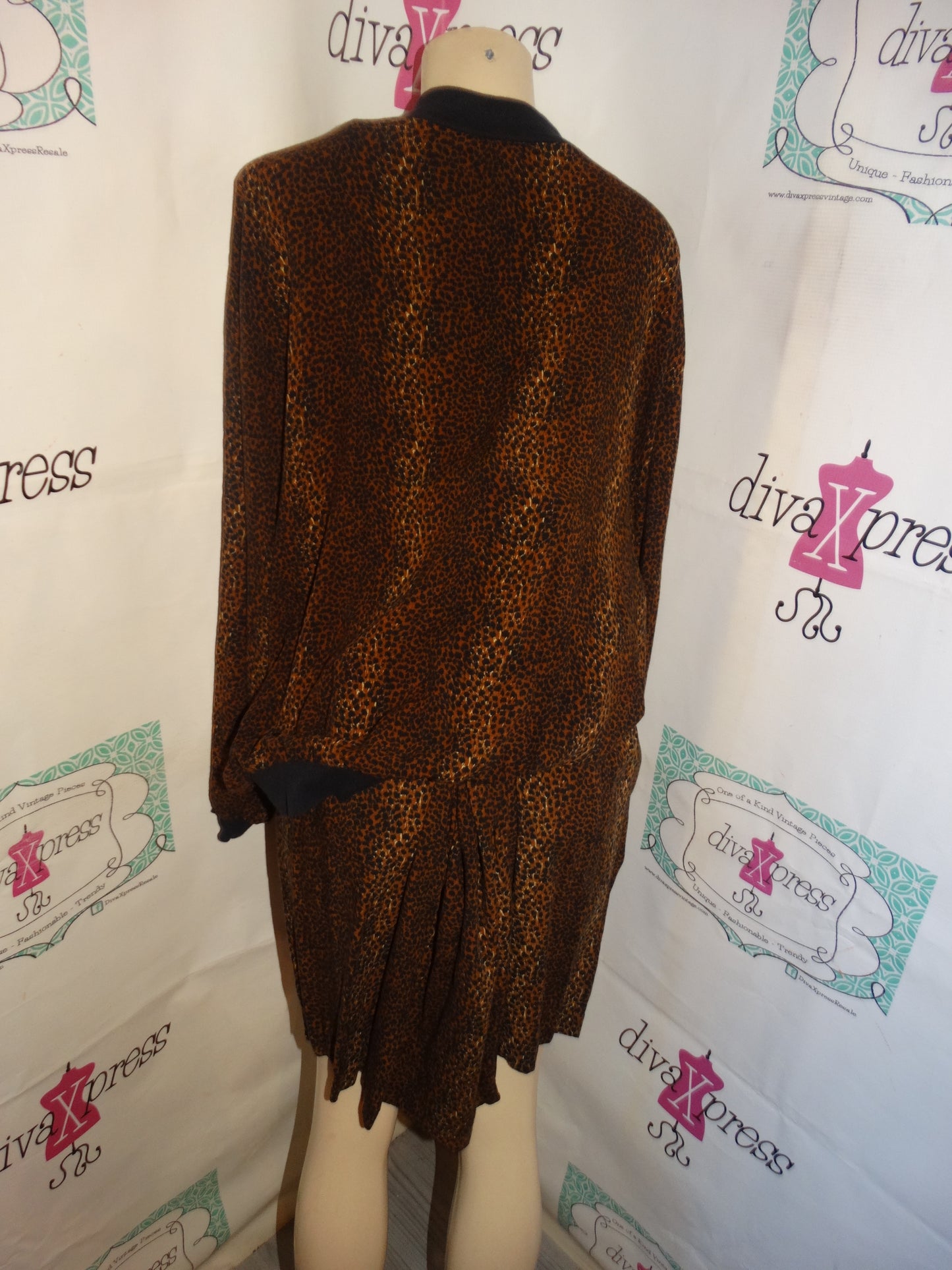 Vintage Kathyn Deene Leopard 2 Piece Short Jacket Set 3x