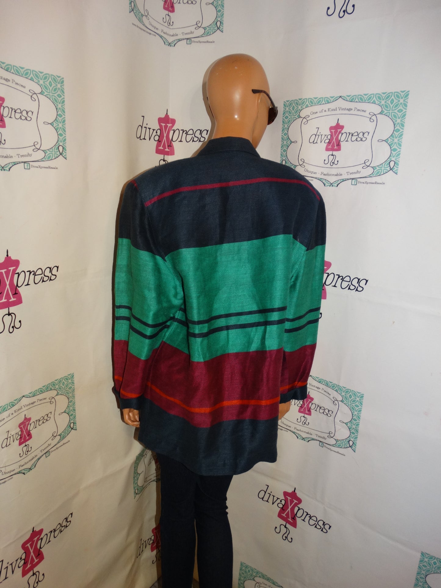 Vintage Liz Clairborne Blue/Green Pink Blazer 1x