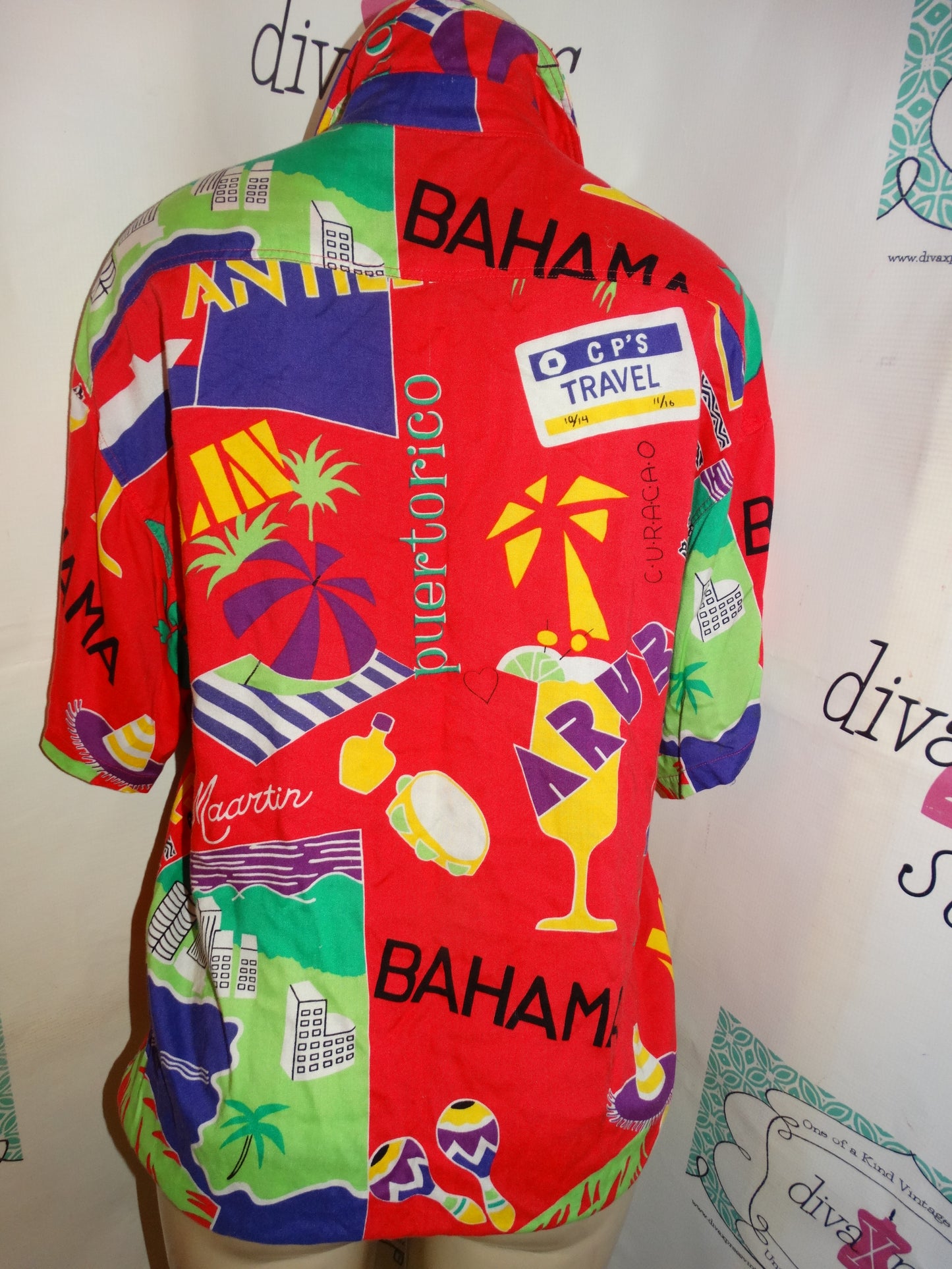 Vintage Pink Caribbean Blouse Size M