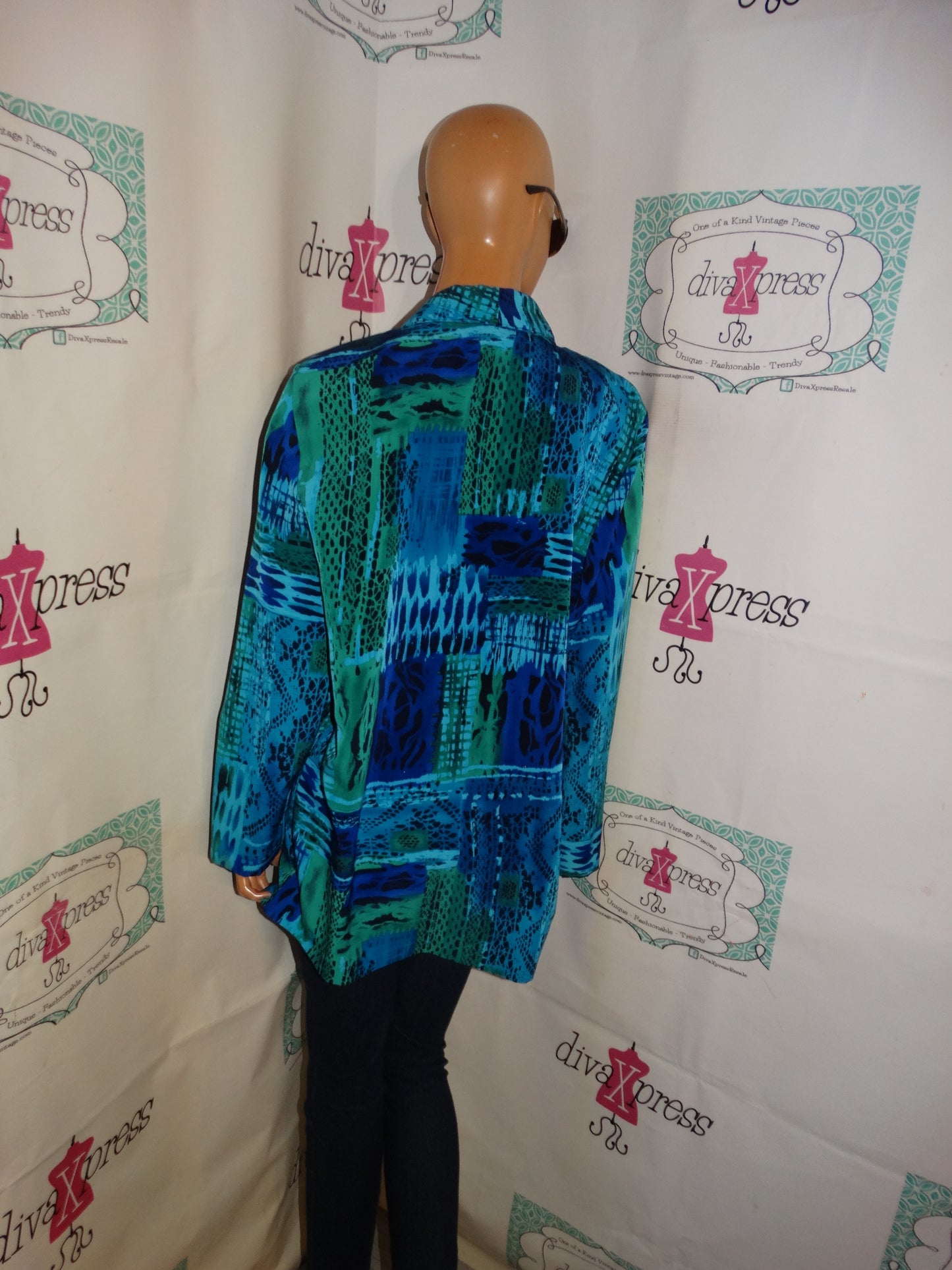 Vintage Kensigton Blue/Green Blazer Size XL