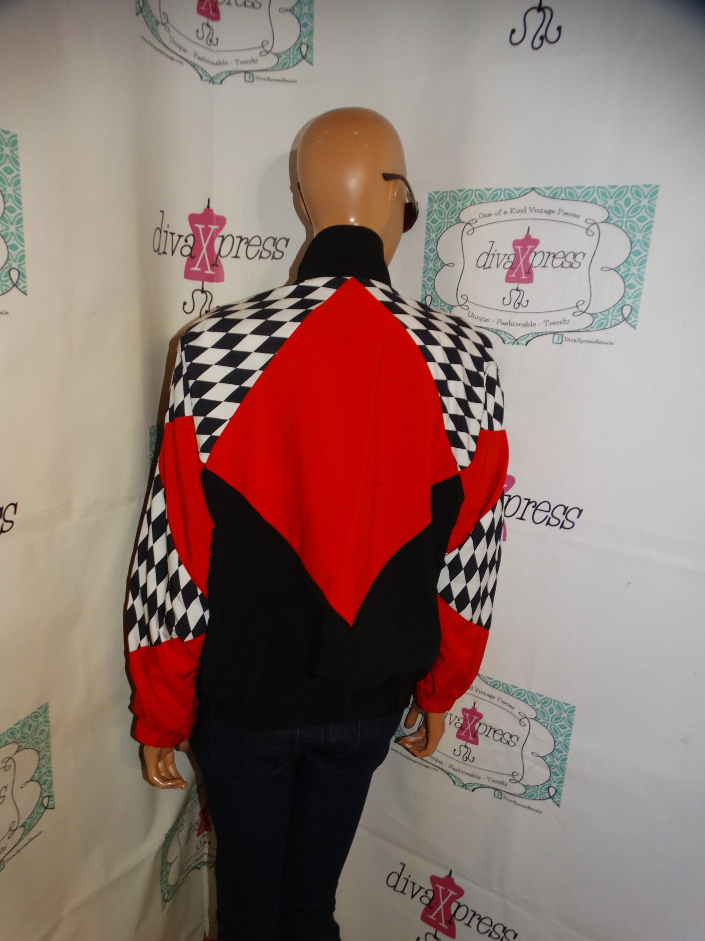 Vintage Quantum Black/White Red Jacket Size M