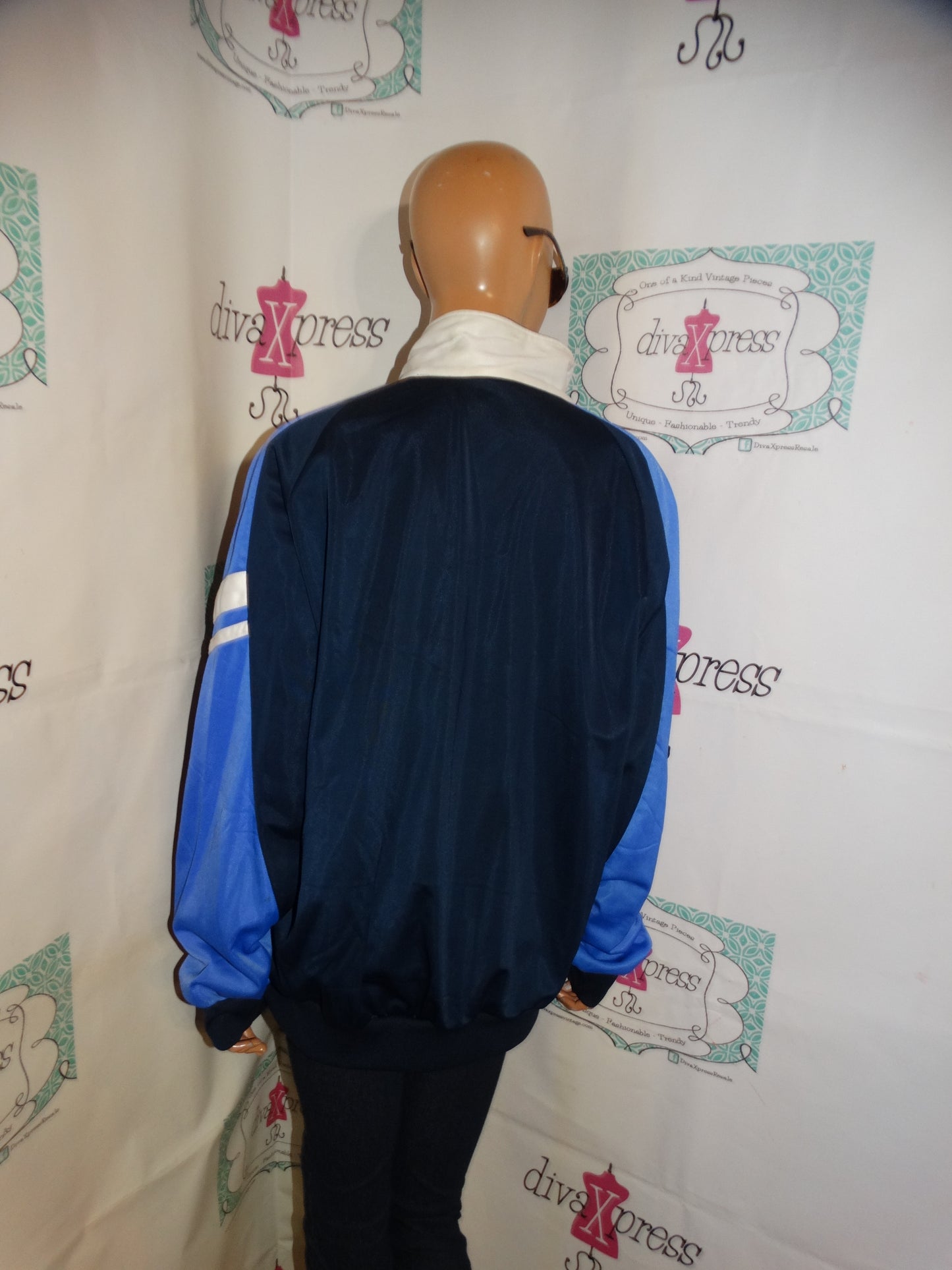 Vintage Sergio Tachhini Blue/White Jacket Size 1x