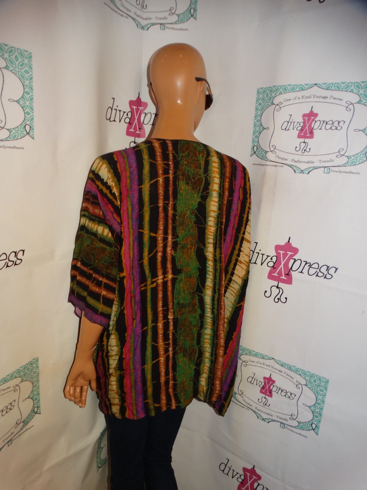 Vintage Purple/Tan/Green Throw Size XL