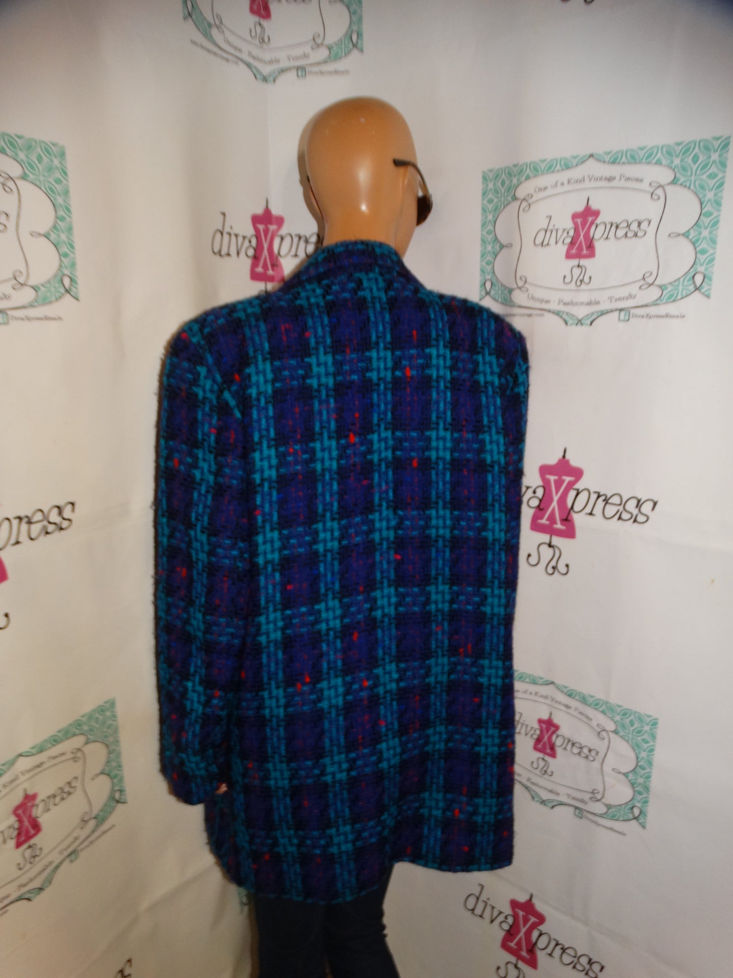 Vintage Jo Hardin Turquoise Purple Blazer Size 1x