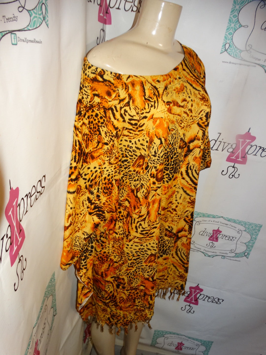 Vintage Tiger Print Blouse Size 3x