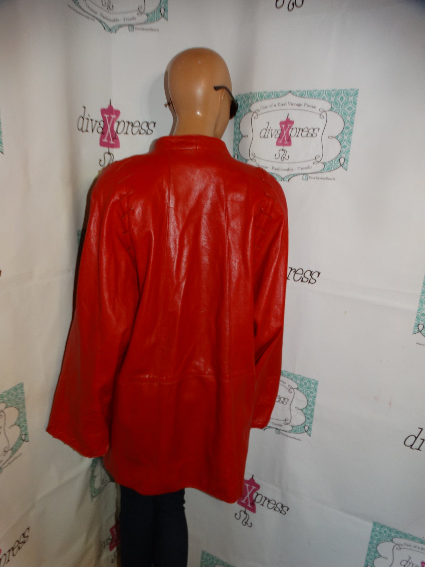 Vintage Talk Of the Walk Red Leather Jacket Size 1x
