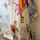 White Colorful Lady Long  Silk Duster Throw Size XL