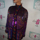 Vintage Annebelle Purple Heavy Sequins Top/Jacket Size 1x