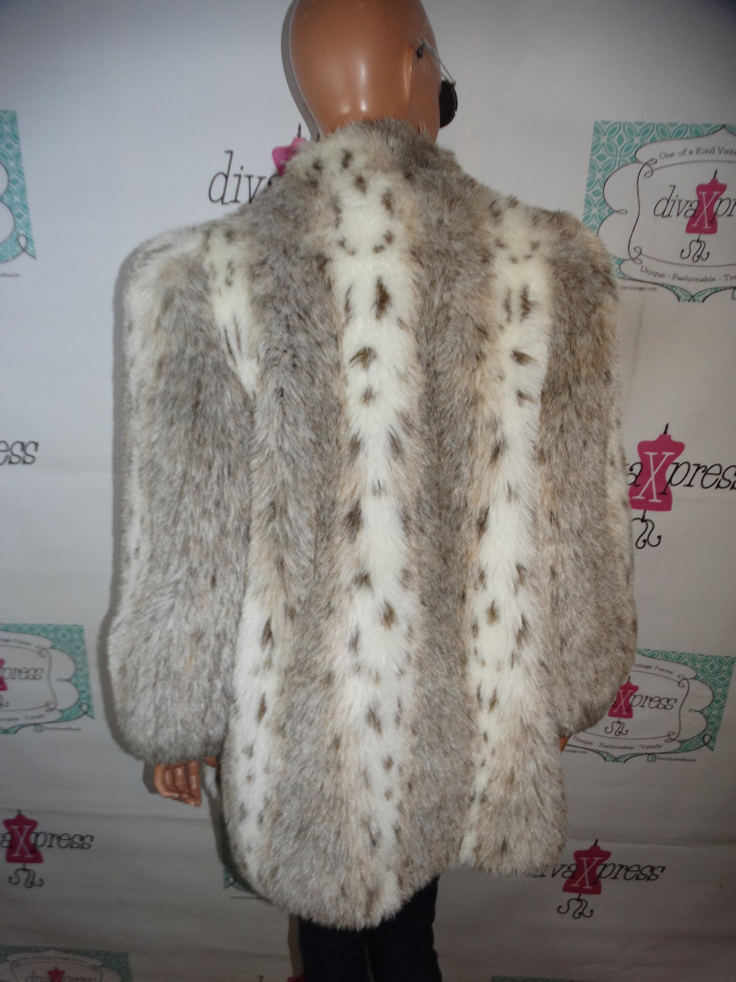 Vintage Faux Fur Coat Size L