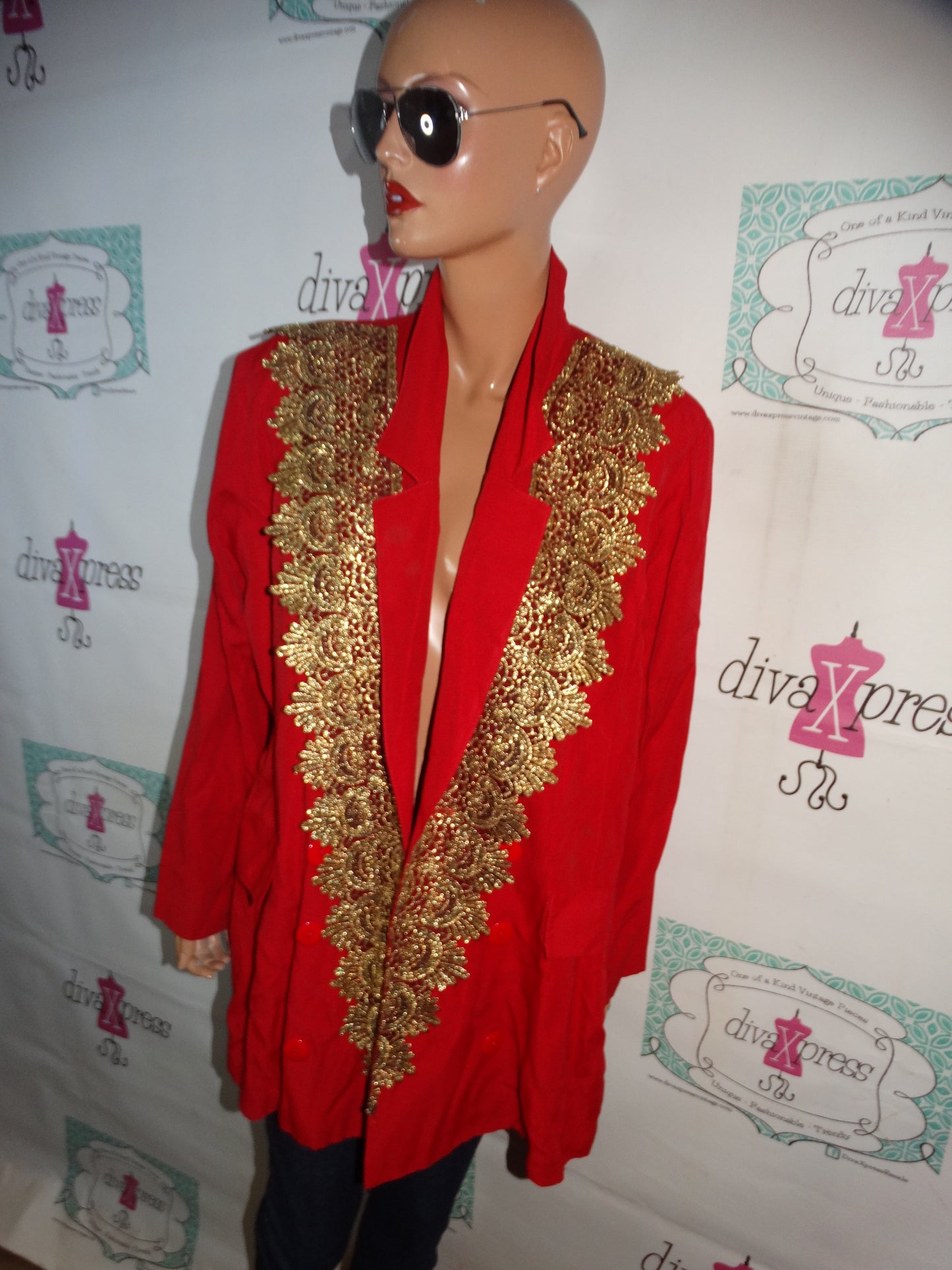 Vintage Dolce Red/Gold Blazer Size 1x