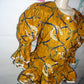 J's Coutwise Gold and Blue Peplum Heavy Puff Sleeve  Top Size XL