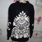 Vintage Le Club Black and White Beaded Sweater Size 1x