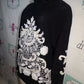 Vintage Le Club Black and White Beaded Sweater Size 1x