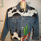Vintage Fresco Custom Jean Cow Print Jacket Size XL