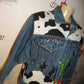 Vintage Fresco Custom Jean Cow Print Jacket Size XL
