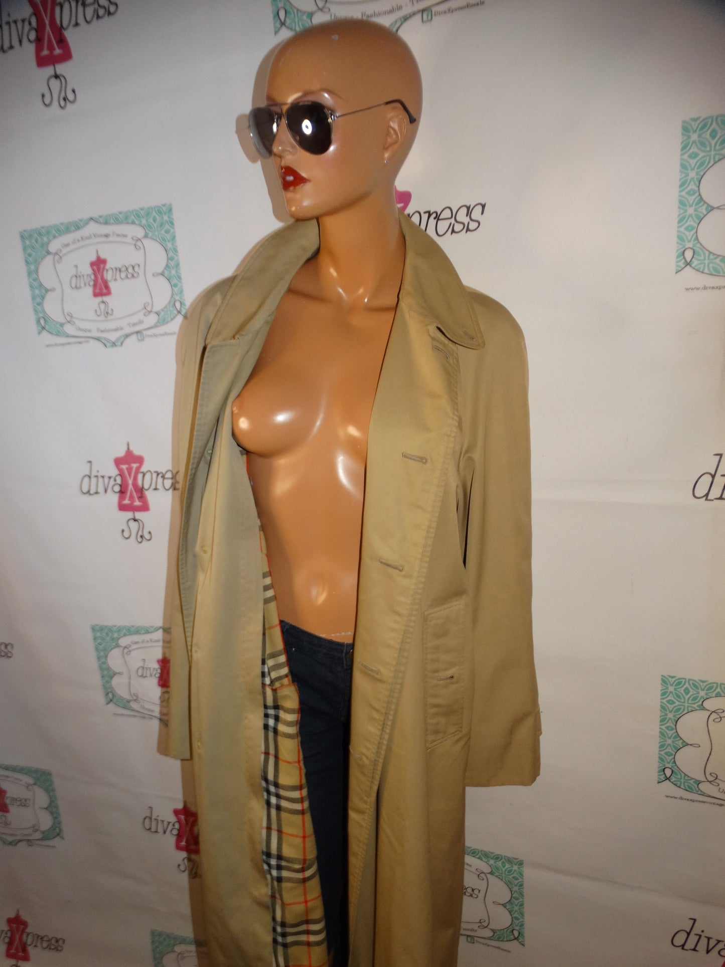 Vintage Authentic Burberry Trench Coat Size XL