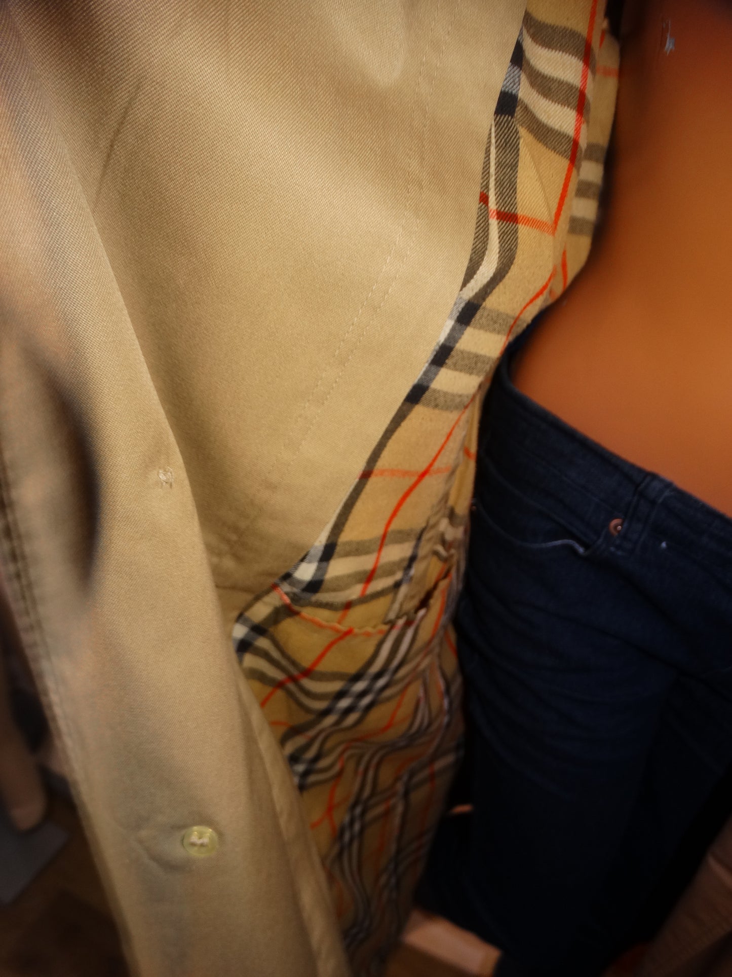 Vintage Authentic Burberry Trench Coat Size XL