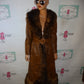 Vintage Rajae Brown Leather Authentic Fur Coat Size M