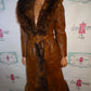 Vintage Rajae Brown Leather Authentic Fur Coat Size M