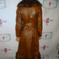 Vintage Rajae Brown Leather Authentic Fur Coat Size M