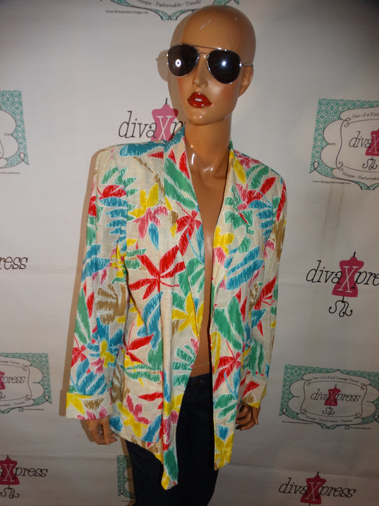 Vintage Cream Colorful Blazer Size L