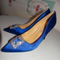 Blue Manolo Beaded Shoes Size 43 or size 10