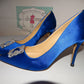 Blue Manolo Beaded Shoes Size 43 or size 10