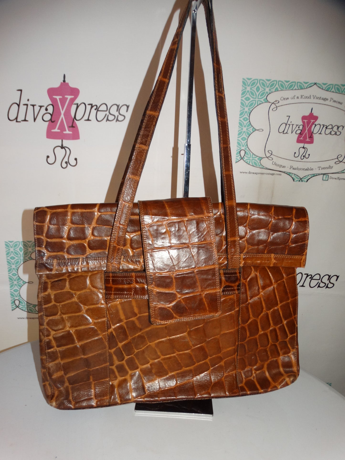 Vintage Harve Bernard Brown Leather Purse XXL