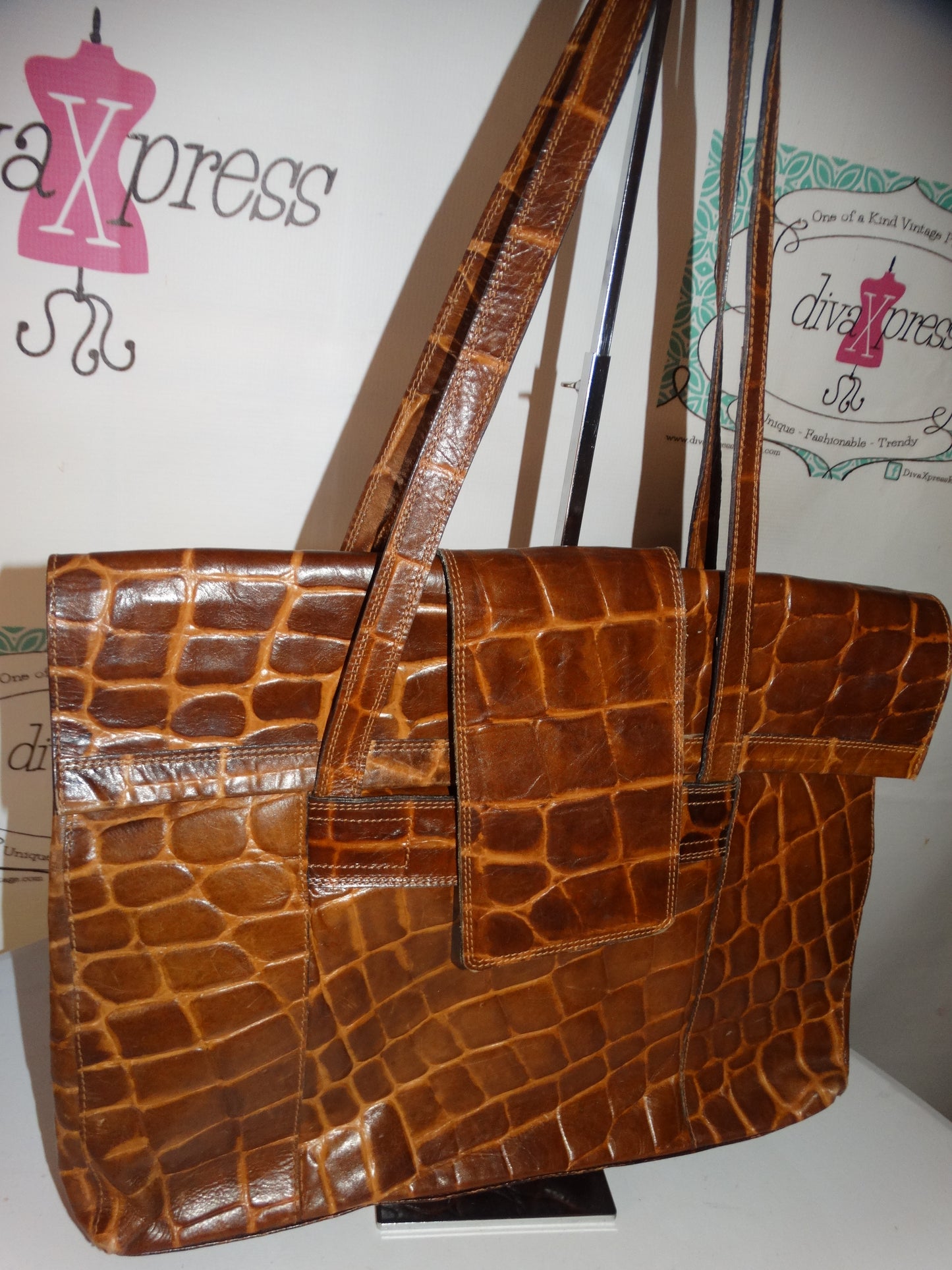 Vintage Harve Bernard Brown Leather Purse XXL