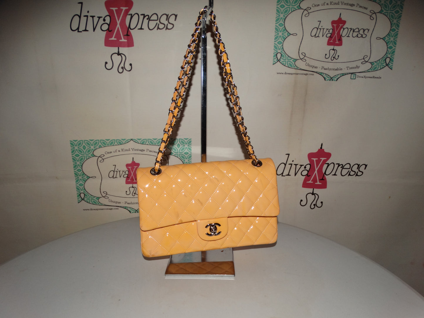 Patent Leather PEAch Leather CC Purse