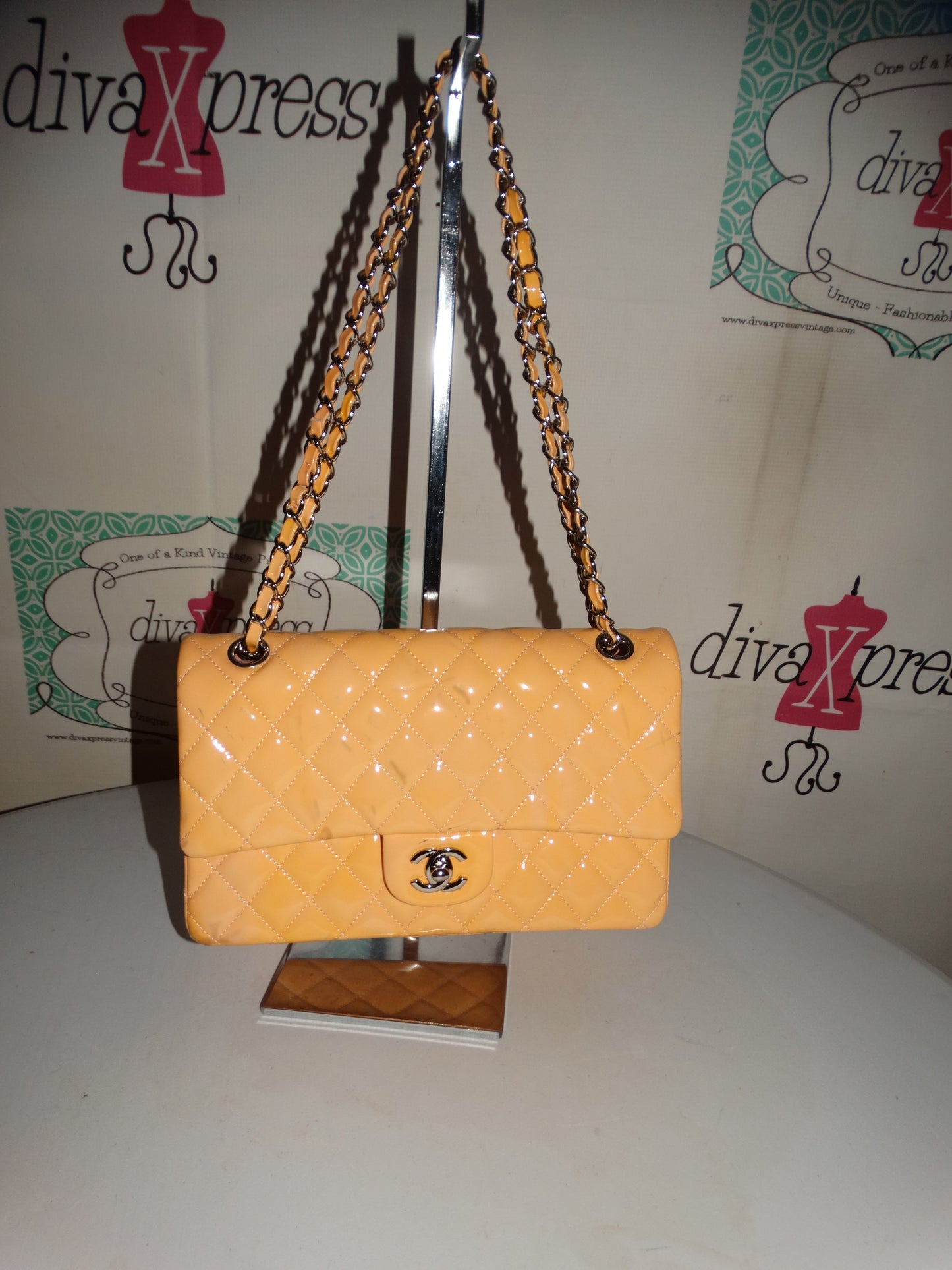 Patent Leather PEAch Leather CC Purse