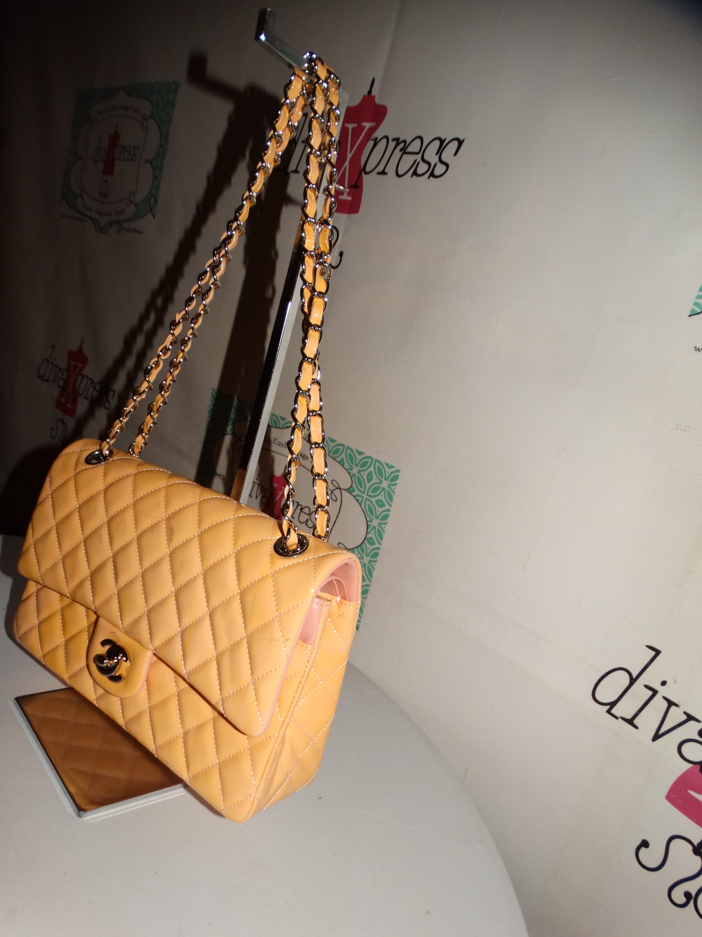 Patent Leather PEAch Leather CC Purse