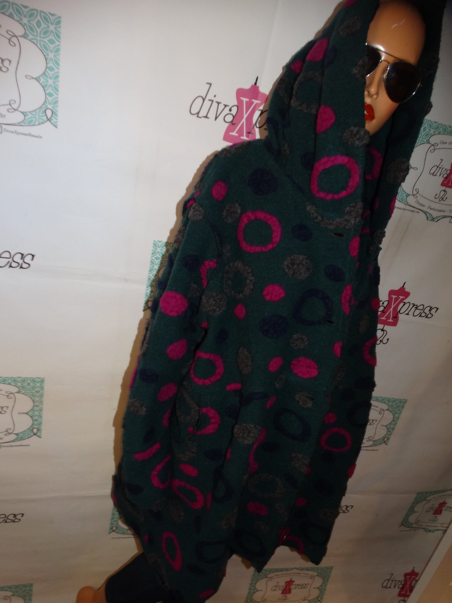 Vintage Indigo Thread Co Green/Pink Jacket ( made in Italy ) Size 2x/3x