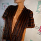 Vintage Authentic Mink Brown Vintage Shawl Size L-2x