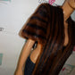 Vintage Authentic Mink Brown Vintage Shawl Size L-2x