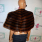 Vintage Authentic Mink Brown Vintage Shawl Size L-2x