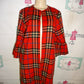 Red/black Plaid Wool Jacket/Throw Size S/M