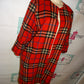 Red/black Plaid Wool Jacket/Throw Size S/M