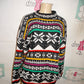 Vintage Reference Point Black and White Sweater Size XL