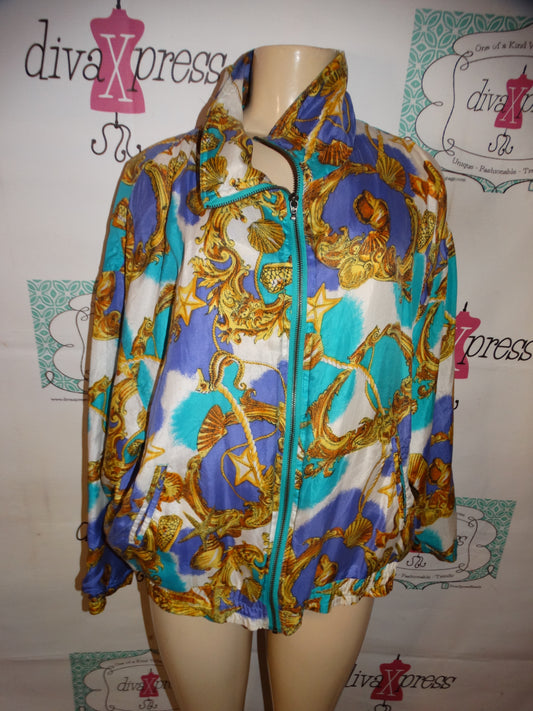 Vintage Outbreak Silk Bomber Jacket Size L