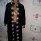 Black Faux Fur Chinchilla Coat Reversible   Long Coat Size XL