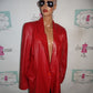 Vintage Red Leather Blazer Size XL