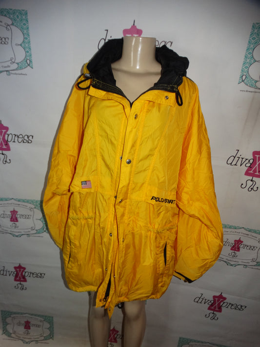 Vintage Polo Sport yellow Jacket With Hood Size 2x