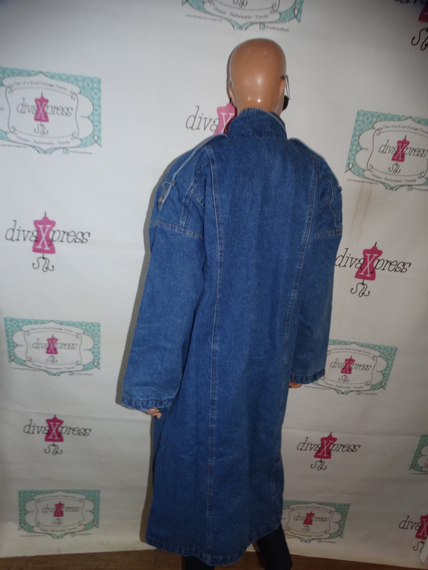 Vintage Accents Jean Long Coat Size XL