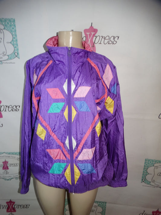 Vintage Lavon Purple Colorful Jacket Size XL