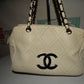 CHANEL White Outdoor Ligne Diamond Stitch Caviar Leather Shoulder Bag