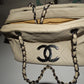 CHANEL White Outdoor Ligne Diamond Stitch Caviar Leather Shoulder Bag