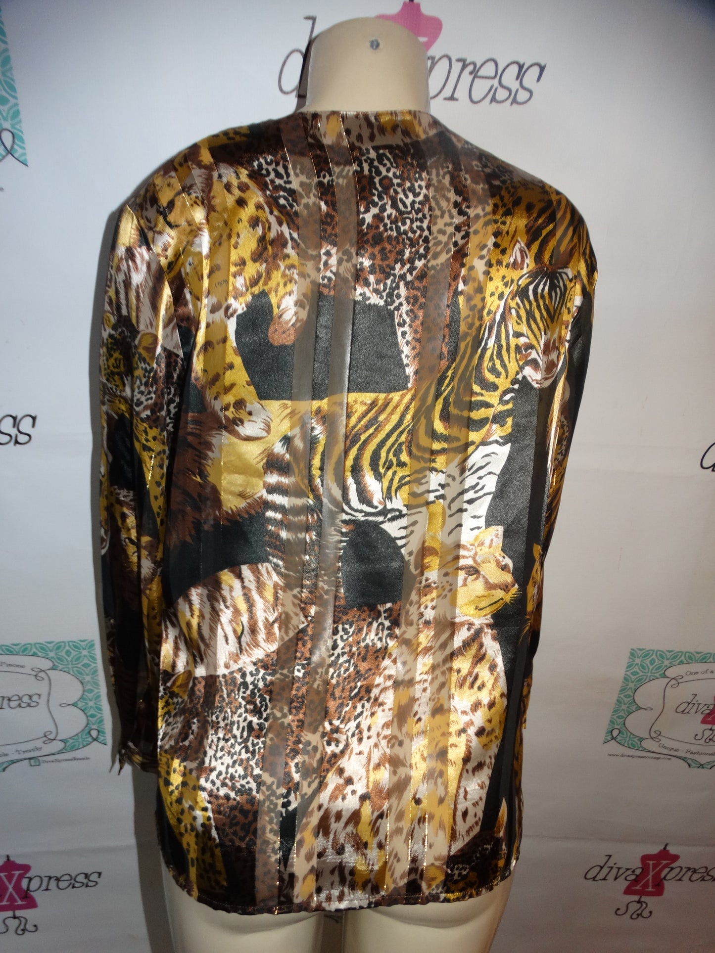 Vintage Martinique Sheer Leopard Blouse Size M